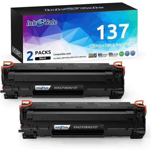INK E-SALE Replacement for Canon 137 Black Toner Cartridge-2 Pack
